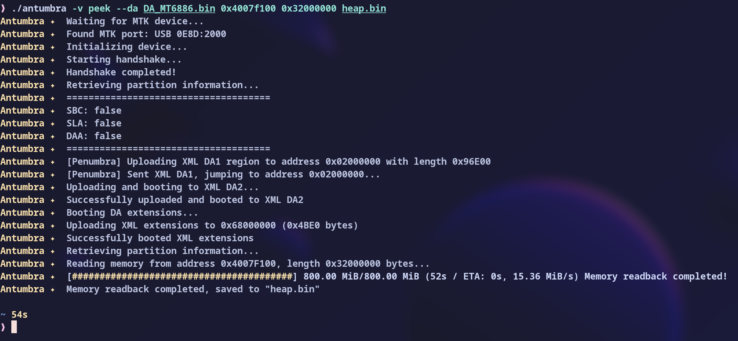 Dumping heap with penumbra