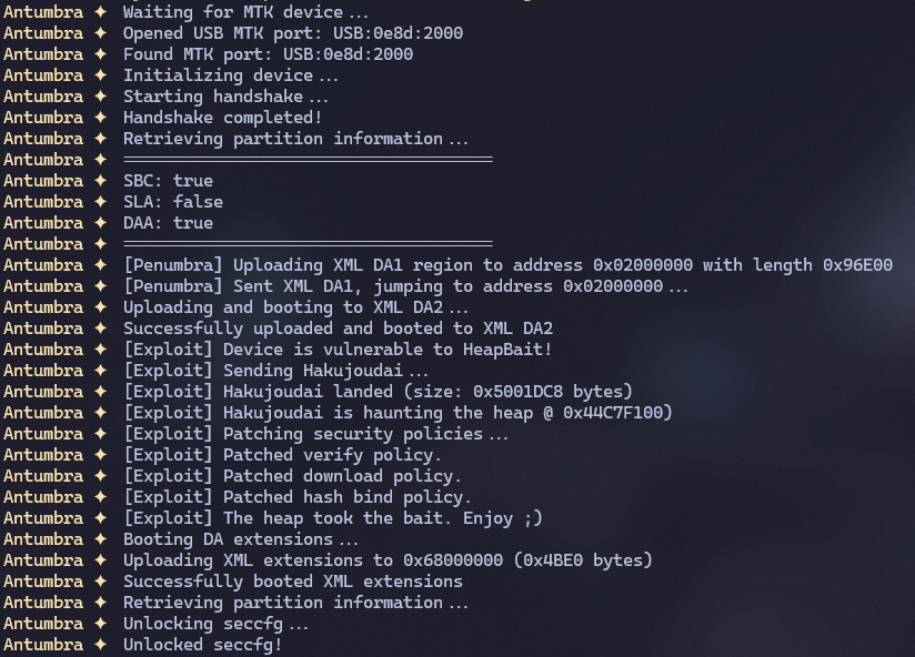 Penumbra running HeapB8 exploit
